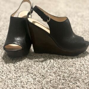 Coach wooden wedge dark navy